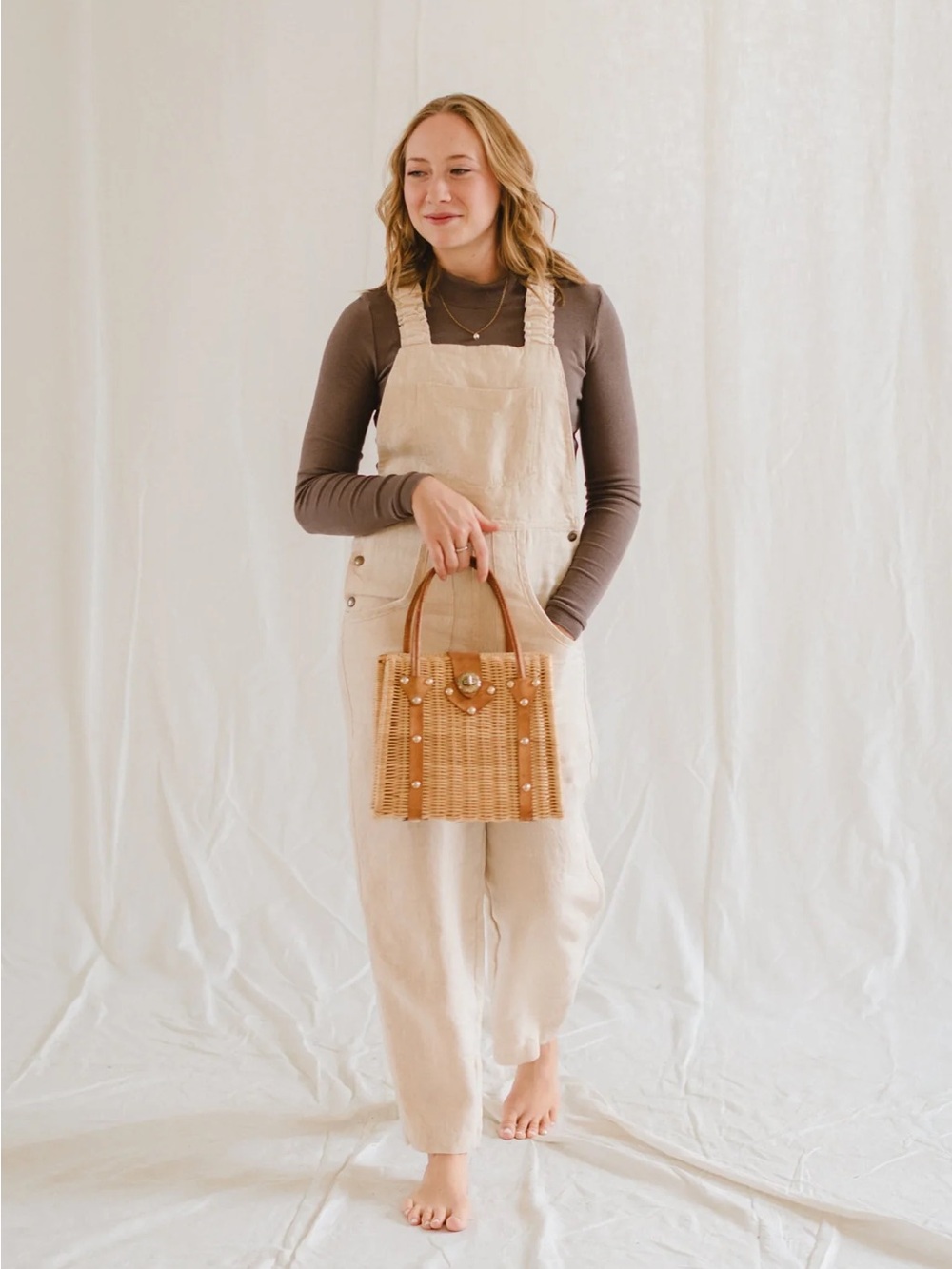 Cedar & Vine Linen Craft Overall XS Brown Relaxed Made In Canada Slow Fashion